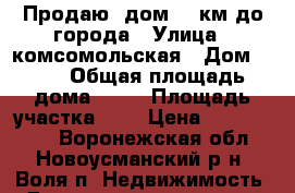 Продаю  дом 35 км до города › Улица ­ комсомольская › Дом ­ 24 › Общая площадь дома ­ 95 › Площадь участка ­ 7 › Цена ­ 1 600 000 - Воронежская обл., Новоусманский р-н, Воля п. Недвижимость » Дома, коттеджи, дачи продажа   